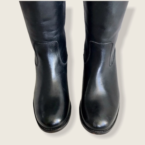 $399 Frye Molly Button Black Brown Multicolor Leather Equestrian Riding Boots - Picture 14 of 16